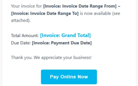Autotask email with payment button